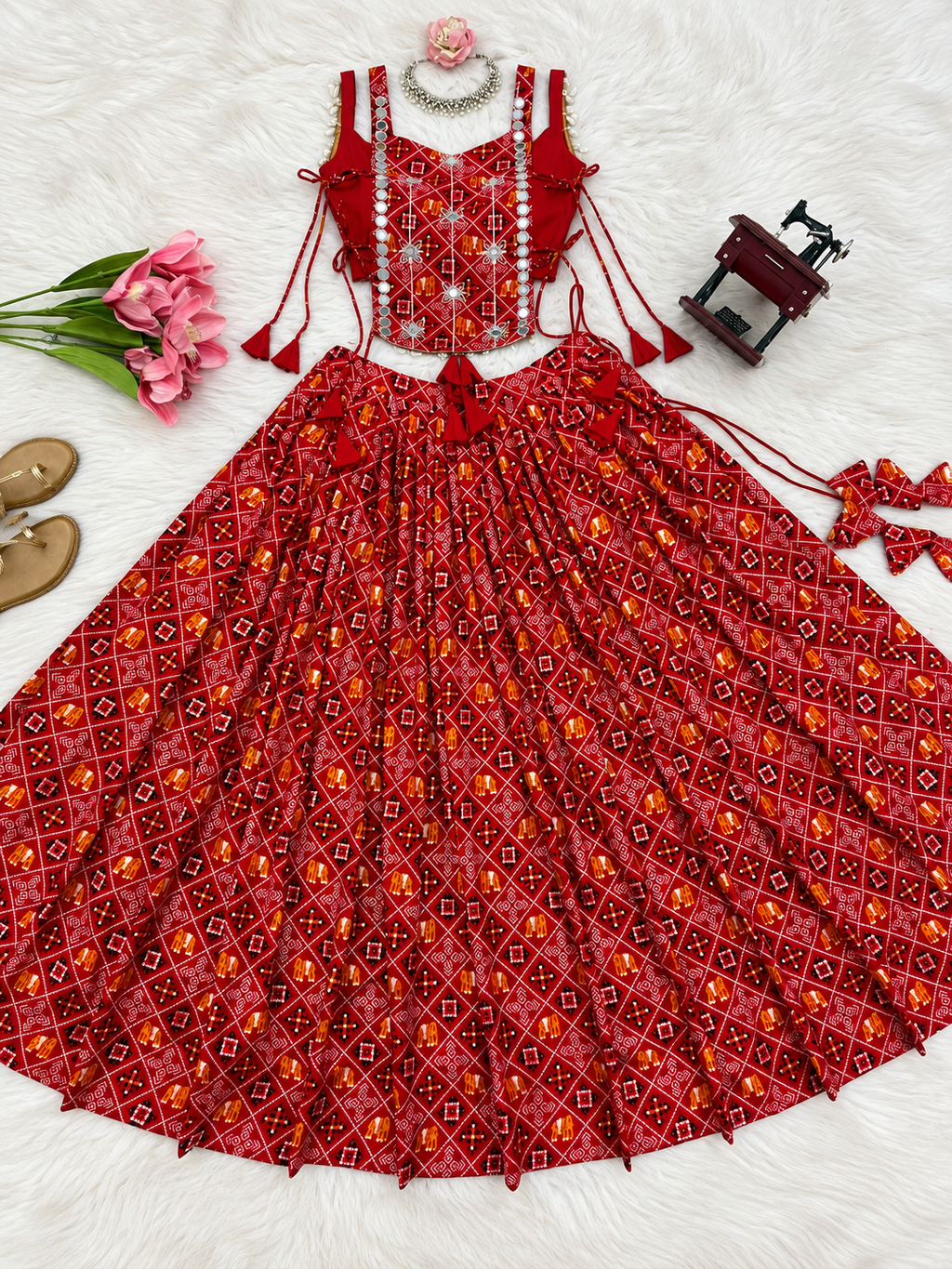 Crimson Lehenga Choli