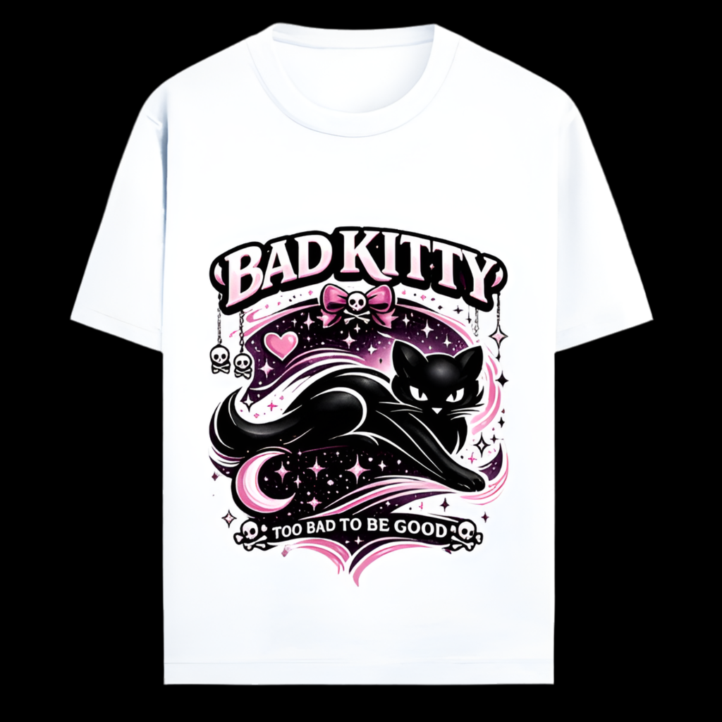 Bad Kitty Shirt – Gothic Cat Graphic Tee