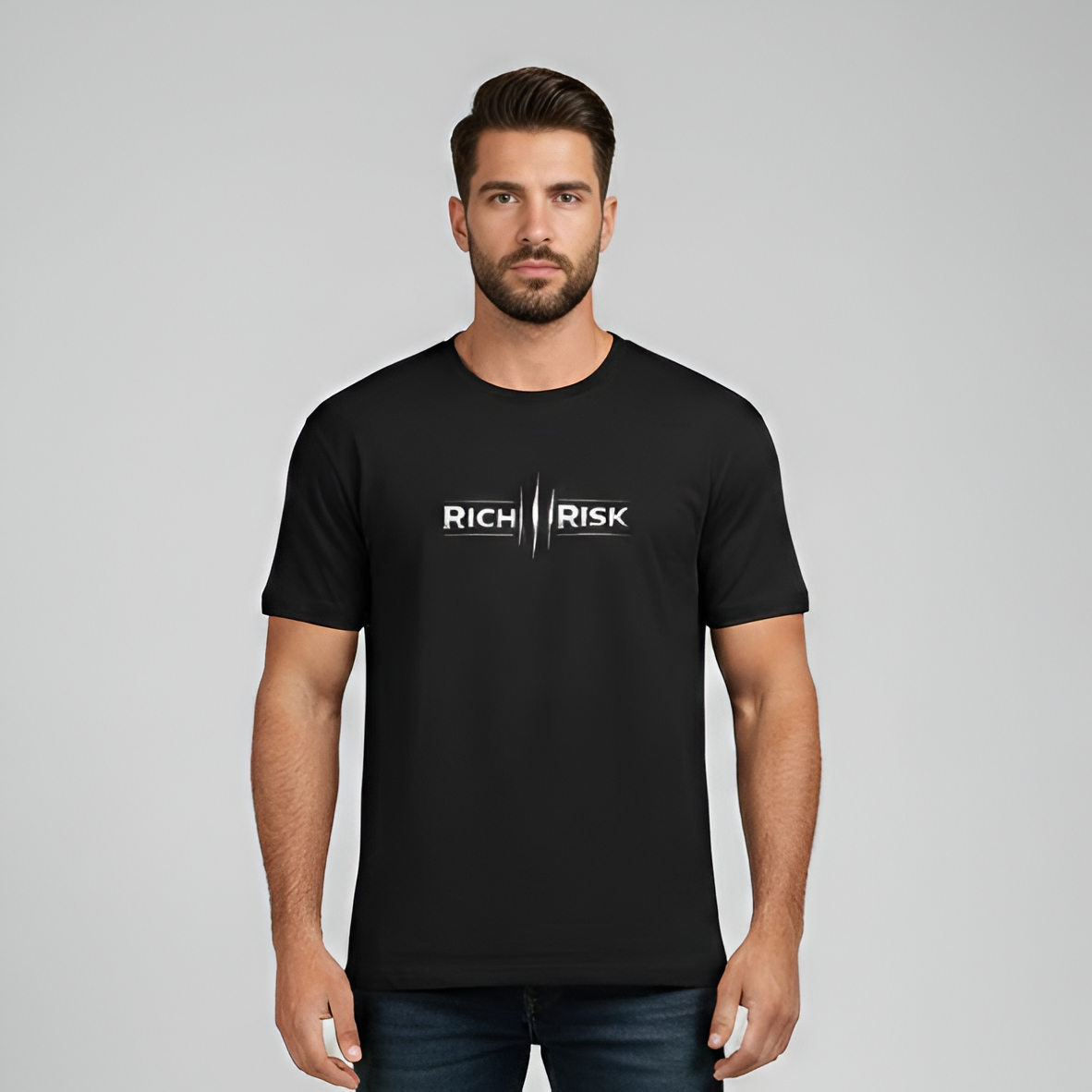Rich Risk Graphic Streetwear Tee - Premium Cotton Regular Fit Shirt
