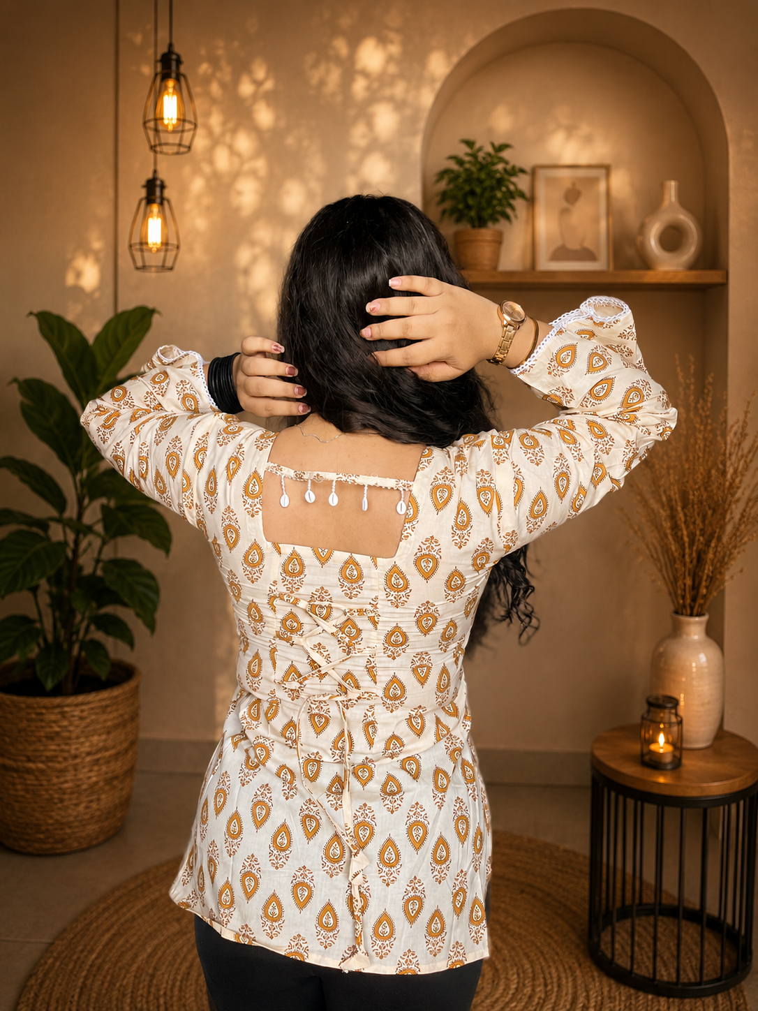 Mustard Printed Kurti