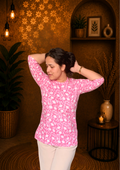 Cut-out Neck FLoral Kurti