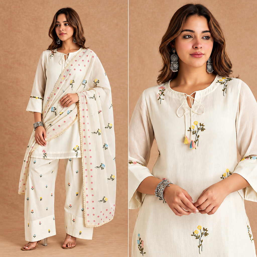 Ivory Embroidered