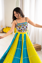 Aqua Marigold Lehenga
