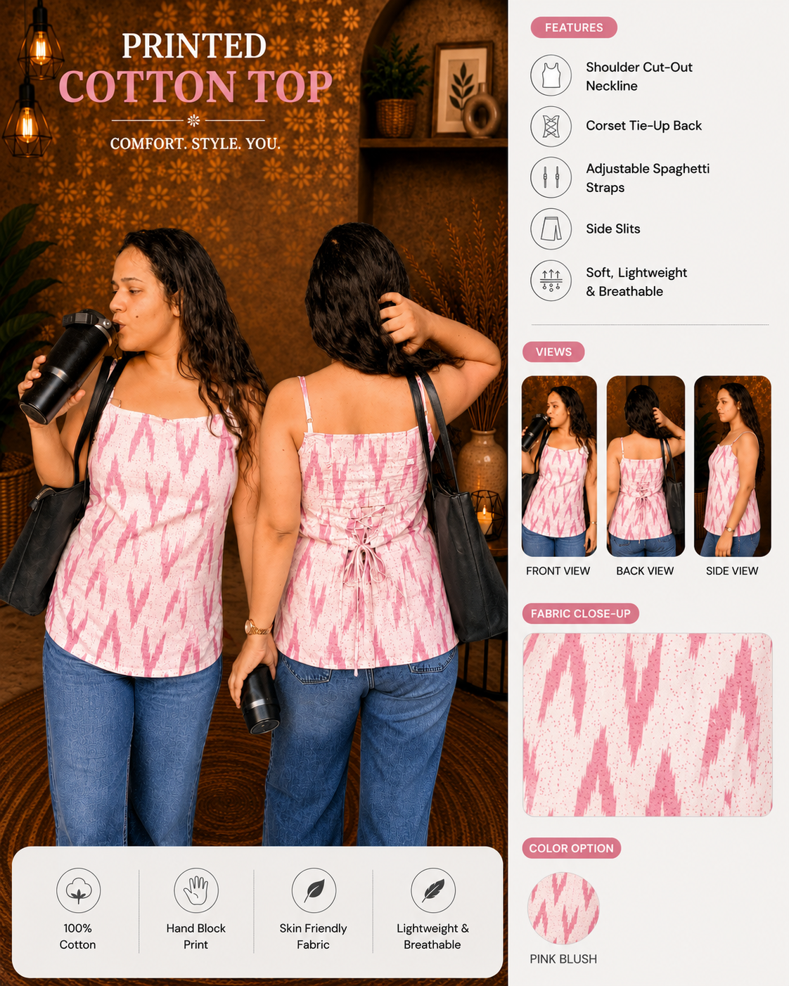 Print Cami Kurti