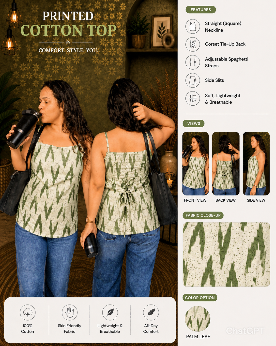 Print Cami Kurti