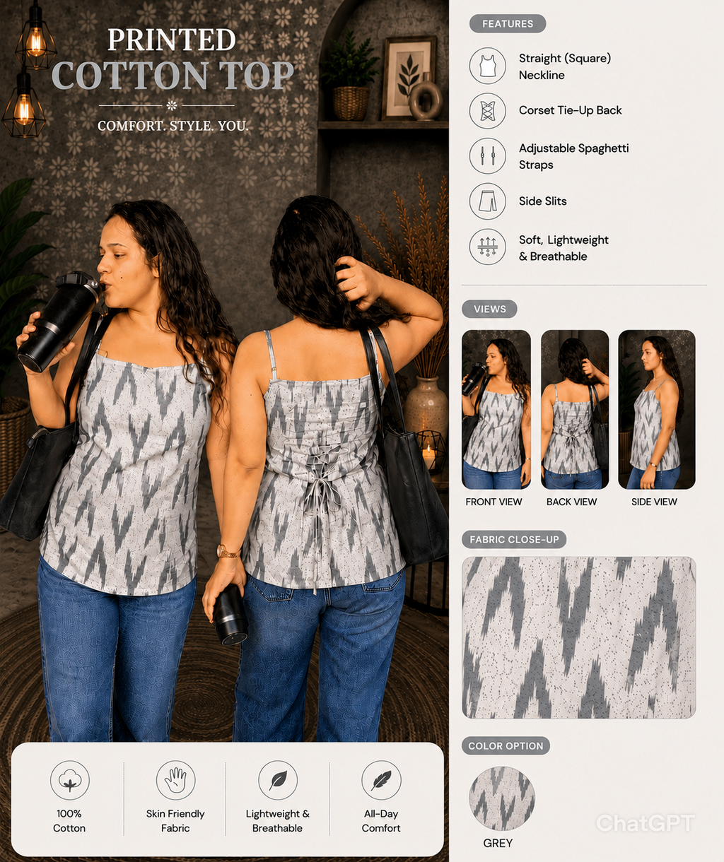 Print Cami Kurti