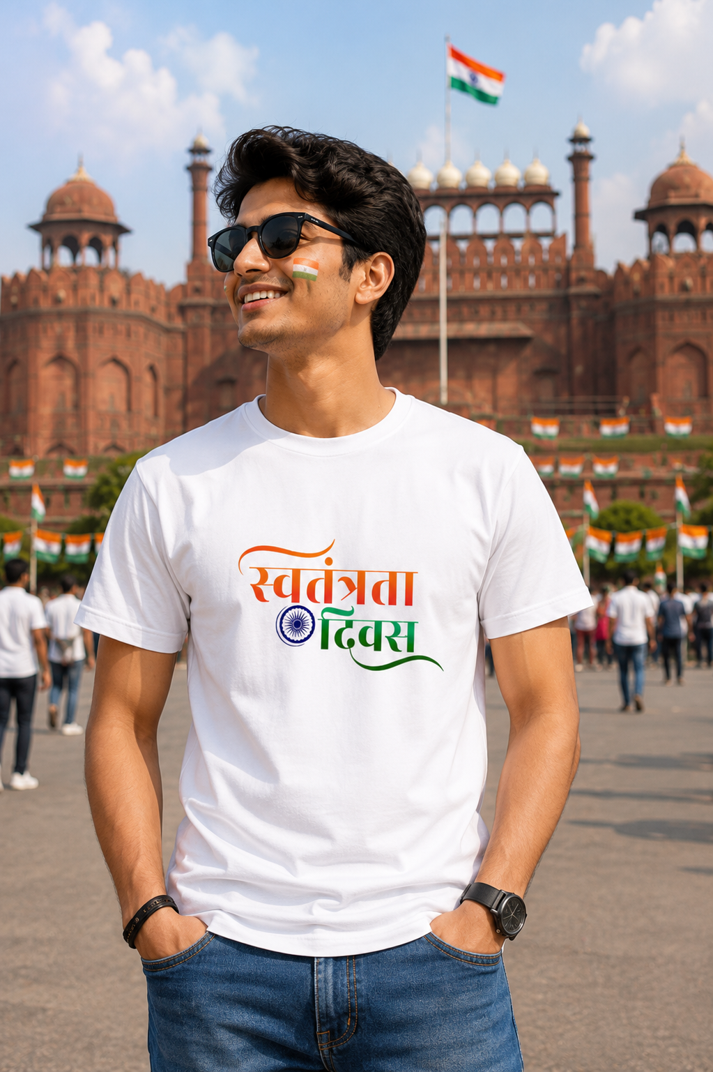 Swatantrata Diwas Independence Day Unisex T-Shirt – White