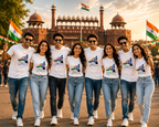 15 August Happy Independence Day Indian Flag & Soldier Unisex T-Shirt – White