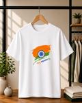 Tricolor Brush Stroke Ashoka Chakra T-Shirt