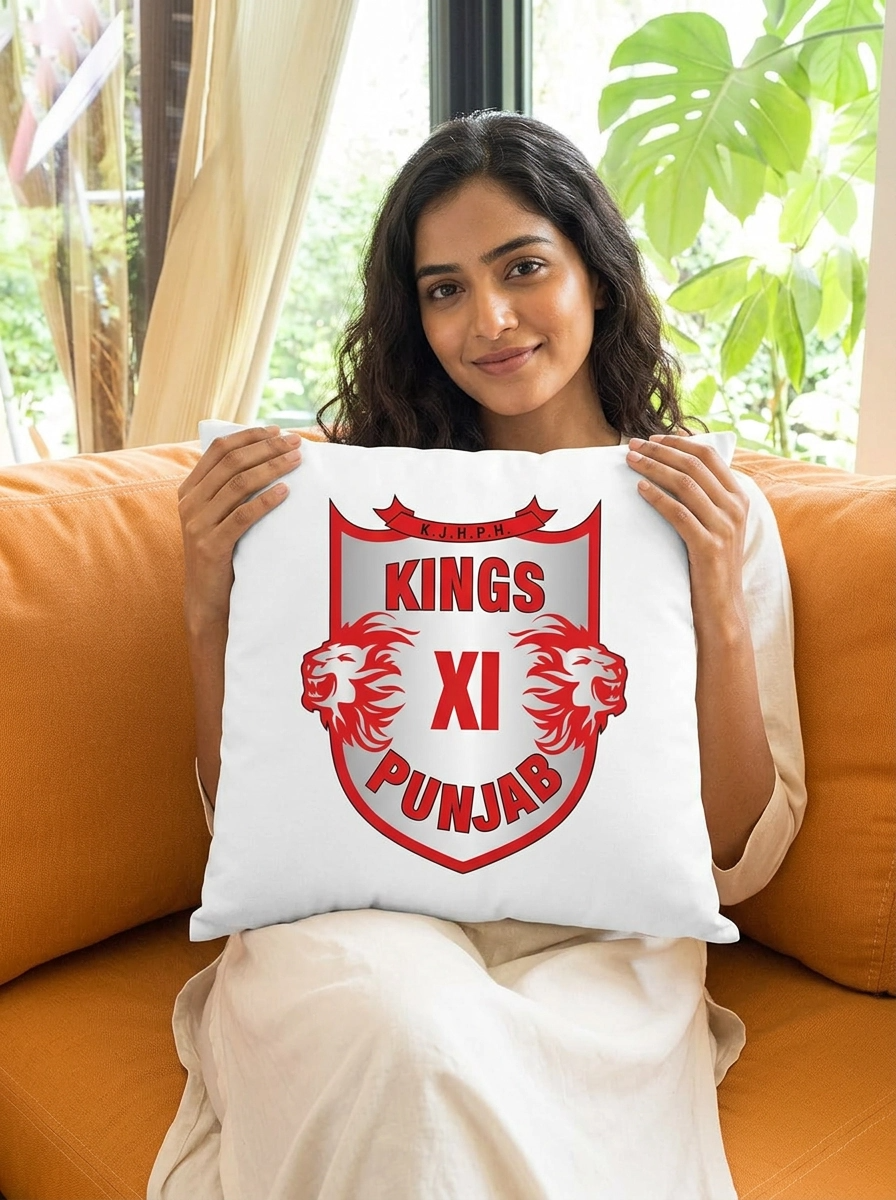 Punjab Kings Family Pack 1 Man T-Shirt + 1 Girl T-Shirt + 1 Kid T-Shirt + 1 Mug + 1 Pillow