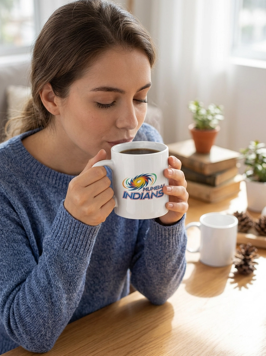 Mumbai Indians Family Pack 1 Man T-Shirt + 1 Girl T-Shirt + 1 Kid T-Shirt + 1 Mug + 1 Pillow