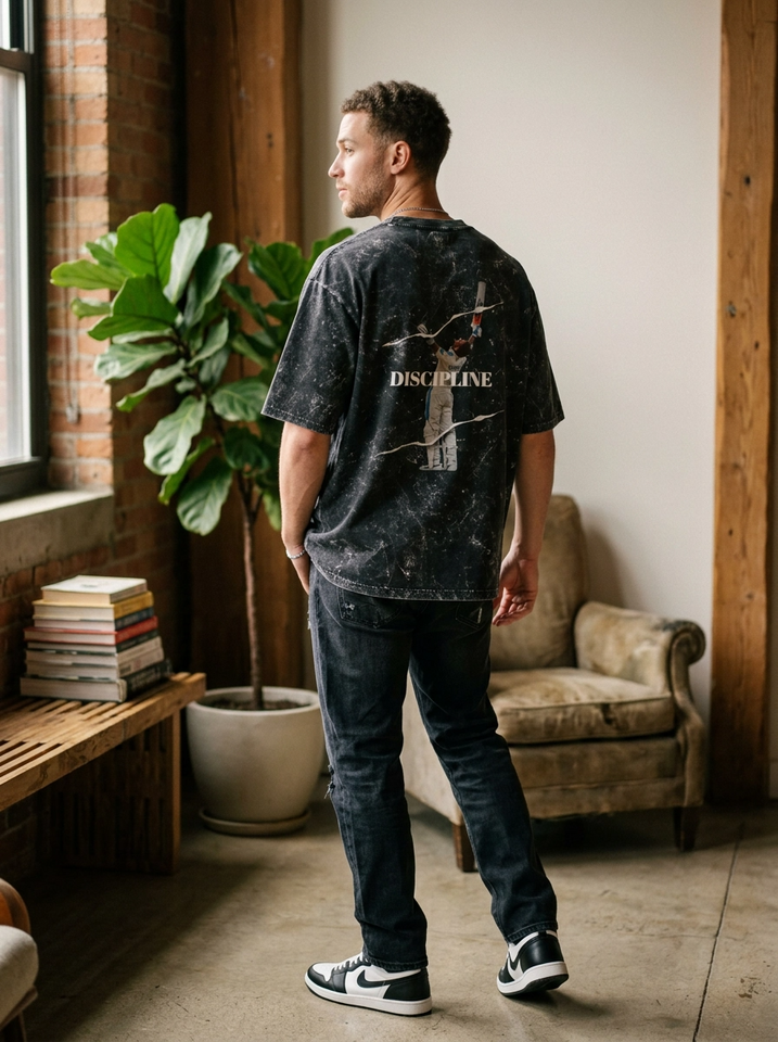 Unisex Acid Washed Oversized Tee