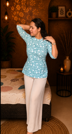 Cut-out Neck FLoral Kurti